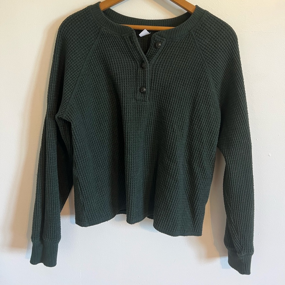 Forest Green Waffle Knit Sweater